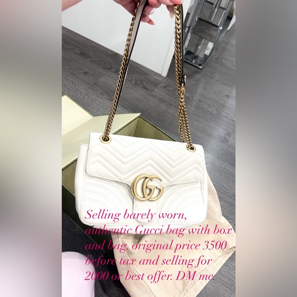 White, Gucci flap bag. Cute summer bag! Authentic. - Picture 2 of 7